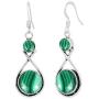 Natural Malachite Earrings for Women Mom Wife 925 Silver Overlay handmade Dangle Earrings
