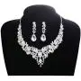 LOYALLOOK Crystal Bridal Jewelry Set for Women Rhinestone Necklace Earrings Bracelet Wedding Bridesmaid Gifts fit with Wedding Dress