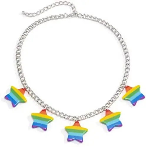 yfstyle LGBT Lesbian Pride Star Charm Necklace Gift for Women & Girl LGBTQ Rainbow Choker Necklace for Girlfriend Jewelry Gift for Valentine’s Day yfstyle LGBT Lesbian Pride Star Charm Necklace Gift for Women & Girl LGBTQ Rainbow Choker Necklace for Girlfriend Jewelry Gift for Valentine’s Day