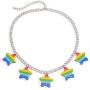 yfstyle LGBT Lesbian Pride Star Charm Necklace Gift for Women & Girl LGBTQ Rainbow Choker Necklace for Girlfriend Jewelry Gift for Valentine’s Day
