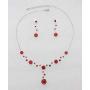 Faship Gorgeous Rhinestone Crystal Floral Necklace Earrings Set