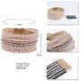 Artilady Leather Wrap Bracelet for Women - Handmade Clasp Bangle Bracelet with Pearl Druzy Crystal Wristbands Jewelry Gift for Sisters, Teen Girls and Mother
