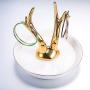 HOUSWEETY 5 Pairs 5 Colors Stainless Steel Smooth Simple Hoop Earrings (Dia.10mm)