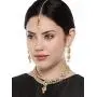 Aheli Wedding Wear Indian Kundan Maang Tikka Earrings Necklace Set Bollywood Ethnic Traditional Jewelry for Women Aheli Wedding Wear Indian Kundan Maang Tikka Earrings Necklace Set Bollywood Ethnic Traditional Jewelry for Women