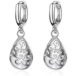 Moonlight Opal Tears Drop Silver-plated Hypoallergenic Ear Jewelry Earrings,Fashion Drop Earrings for Women Girls Gift Collection