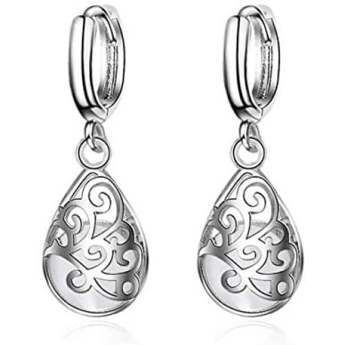 Moonlight Opal Tears Drop Silver-plated Hypoallergenic Ear Jewelry Earrings,Fashion Drop Earrings for Women Girls Gift Collection