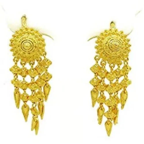 Dangle Earrings 23k 24k Thai Baht Yellow Gold Plated Filled Earrings Design From Thailand, Thai Dress, The Wedding, Women Jewelry Dangle Earrings 23k 24k Thai Baht Yellow Gold Plated Filled Earrings Design From Thailand, Thai Dress, The Wedding, Women Jewelry