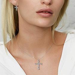 Aurora Tears 925 Sterling Silver Celtic Knot Cross Irish Jewelry Women Men Celtick Jesus Cross Religious Necklace/Earring 18k Gold/Black Gun Plated Infinity Celtic Cross Irish Knot Jewellery