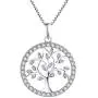 YL Tree Necklace 925 Sterling Silver Created Emerald/Sapphire/Garnet/Amethyst/Zirconia Pendant Round Halo Family Life of Jewelry