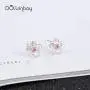 925 Sterling Silver Plated Color Flower Stud Earrings for Women Teen Girls 925 Sterling Silver Plated Color Flower Stud Earrings for Women Teen Girls