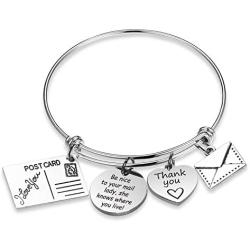 WENATA Funny Mail Lady Gift Mail Carrier Bracelet Be Nice to Your Mail Lady Postal Worker Bracelet Jewelry Mail Lady Thank You Gift for Postal Worker