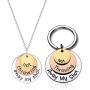 FRTTVM Not Throwing Away My Shot Tri-Layer Necklace and Keychain Set for Teen Girls Hamilton Gifts Broadway Musical Inspired Jewelry