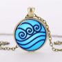 Davitu Brand Avatar the Last Airbender necklace, Legend of Korra Water Tribe Glass Pendant Jewelry silver pendants for men - (Metal Color: Silver)
