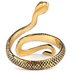 HZMAN Snake Ring Men Women Gothic Jewelry Retro Animal Fashion Personality Stainless Steel Ring