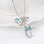 luomart Little Mermaid Necklaces for Girls,Birthstone Pendant Jewelry Gifts Set for Women Teens