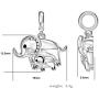 COTO Lovely Cute Jewelry Gift 925 Sterling Silver Lucky Elephant Dangle Charm Fit Necklace Bracelet