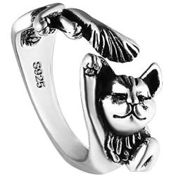 Etronik Cat Ring, Silver Animal Finger Open Rings,Lovely Valentines Gift for Girls Women Cat Lovers Jewelry Gifts（3 PCS）
