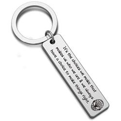 Keychain for Spiderman Fans Its the Choices We Make That Makes Us Who We Are The Avengers Movie Gift Inspirational Jewelry Superhero Gift(choice we make KR)