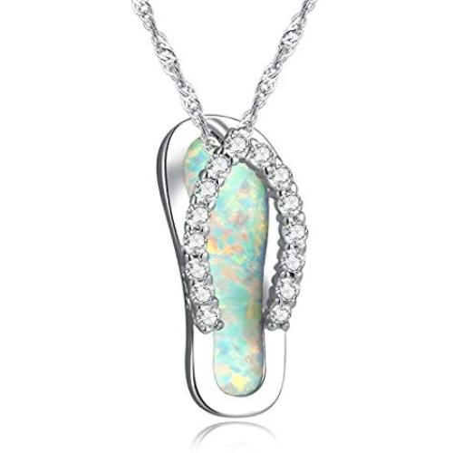 CiNily Opal Pendant Necklace Gold Plated Opal Jewelry Gifts for Women Girls Gemstone Necklaces