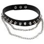 macoking Goth Leather Collar Choker Studded Spike Rivet Black Necklace Punk Bracelet