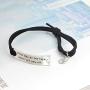 Luvalti “One Day All The Hard Work Will Pay Off” Pendant Leather Bracelet - Friends Family Jewelry Gift - 10’’