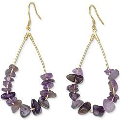 Purple Earrings Spring Amethyst Earrings | 14k Gold Dipped Purple Teardrop Earrings For Women | Hypoallergenic Gold Earrings Nickel Free Earrings For Women | Dainty Earrings For Your Complete Boho Look