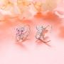 S925 Sterling Silver Animal Leverback Stud Dangle Earrings, Butterfly Dragonfly Ladybug Cat Bear Earrings