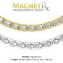 MagnetRX® Titanium Magnetic Therapy Necklace - Natural Pain Relief for Neck Arthritis, Back, Shoulder Pain, Headache and Migraine Relief Magnetic Necklace (Silver & Gold, 19.25 Inches)