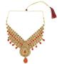 Efulgenz Indian Bollywood Bridal Wedding Kundan Crystal Necklace Earring Maang Tikka Head Chain Nose Ring Bracelet Jewelry Set