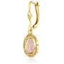 Wellingsale Ladies 14k Two Tone Rose and Yellow Gold Our Lady of Guadalupe Drop Earrings