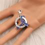 CENWA Blue & Purple Awareness Ribbon Jewelry RA Warriors Gift Rheumatoid Arthritis Awareness Zipper Pull/Necklace