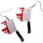 CutieJewelry Axe Halloween Knife Butcher Jewelry Bloody Blood Dangle Earrings