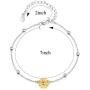 PRAYMOS Sunflower Bracelet Jewelry Women 925 Sterling Silver Adjustable Ball Charm Chain Decent Gifts for Her