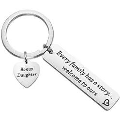 AKTAP Stepdaughter Gifts Bonus Daughter Son Keychain Every Family Has A Story. Welcome to Ours Adoption Keychain Daughter in Law Gift Wedding Jewelry