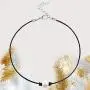 MJartoria Girls Black PU Leather Cord Faux Pearl Choker Necklace