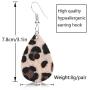 Wremily 16 Pairs Leather Earrings for Women Teardrop Leaf Leopard Print Drop Earrings Lightweight Dangle Earrings Set