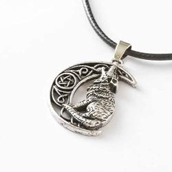 HAQUIL Wolf Jewelry Howling Wolf Pendant Necklace for Men for Women, 19.7''