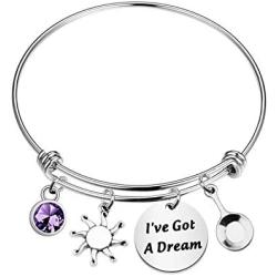 BAUNA Rapunzel Bracelet Inspirational Tangled Quotes Bangle I’ve Got A Dream Fairy Tales Gift