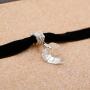 Simsly Punk Choker Necklace Black Crystal Pendant Necklaces Chain Jewelry for women and Girls