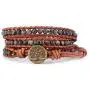 Handmade Boho Bracelet Natural Amazonite Beaded 3 (Triple) Wrap Leather Woven Bracelets Adjustable Jewelry for Women Men