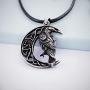 HAQUIL Raven Necklace - Viking Celtic Wiccan Crow Raven Pendant - PU Leather Cord