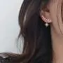 Cathercing Gold Ear Jackets for Women Girls Minimalist Crystal Star Earrings Studs Simple Hypoallergenic Earrings Lightweight Earrings Modern Jewelry Daily for Gift (gold)