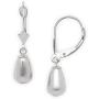 Jewelryweb Solid 14k Yellow or White Gold Polished Tear-Drop Leverback Earrings for women and girls