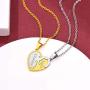 FaithHeart Yin Yang Necklace, Personalized Engraving Stainless Steel/18K Gold Plated Puzzle Pendant Jewelry for Couples with Adjustable Rolo Chain