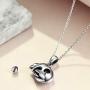 ONEFINITY Cat/Dog Urn Necklace for Ashes Sterling Silver Cat/Dog Keepsake Pet Memorial Pendant Jewelry Gift for Women Men