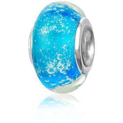 SBI Jewelry Murano Glass Charm for Bracelets Bead Blue Spacer Charm for Women Girls Christmas Anniversary Birthday Gift