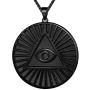 beautlace Evil Eyes Triangle Necklace Silver/18K Gold/Black Gun Plated Round Coin Pendant Jewelry Gifts for Men and Women KP0140