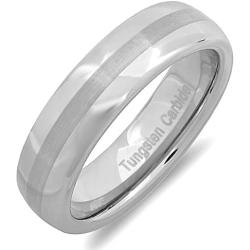 Dazzlingrock Collection Tungsten Carbide Mens Ladies Unisex Ring Wedding Band 6MM Dome Brushed & Polished Comfort Fit (Available in Sizes 4 to 15) Size 5