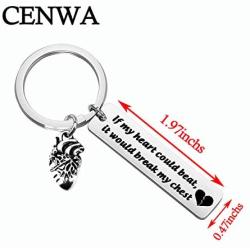 CENWA Buffy Vampire Gift If My Heart Could Beat It Would Break My Chest Anatomical Heart Keychain 90s Television Gifts