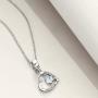 ONEFINITY Sterling Silver Cat Paw Print Necklace Opal Paw Jewelry Forever Heart Pendant Gift for Women (White Opal Cat Paw Print Necklace)